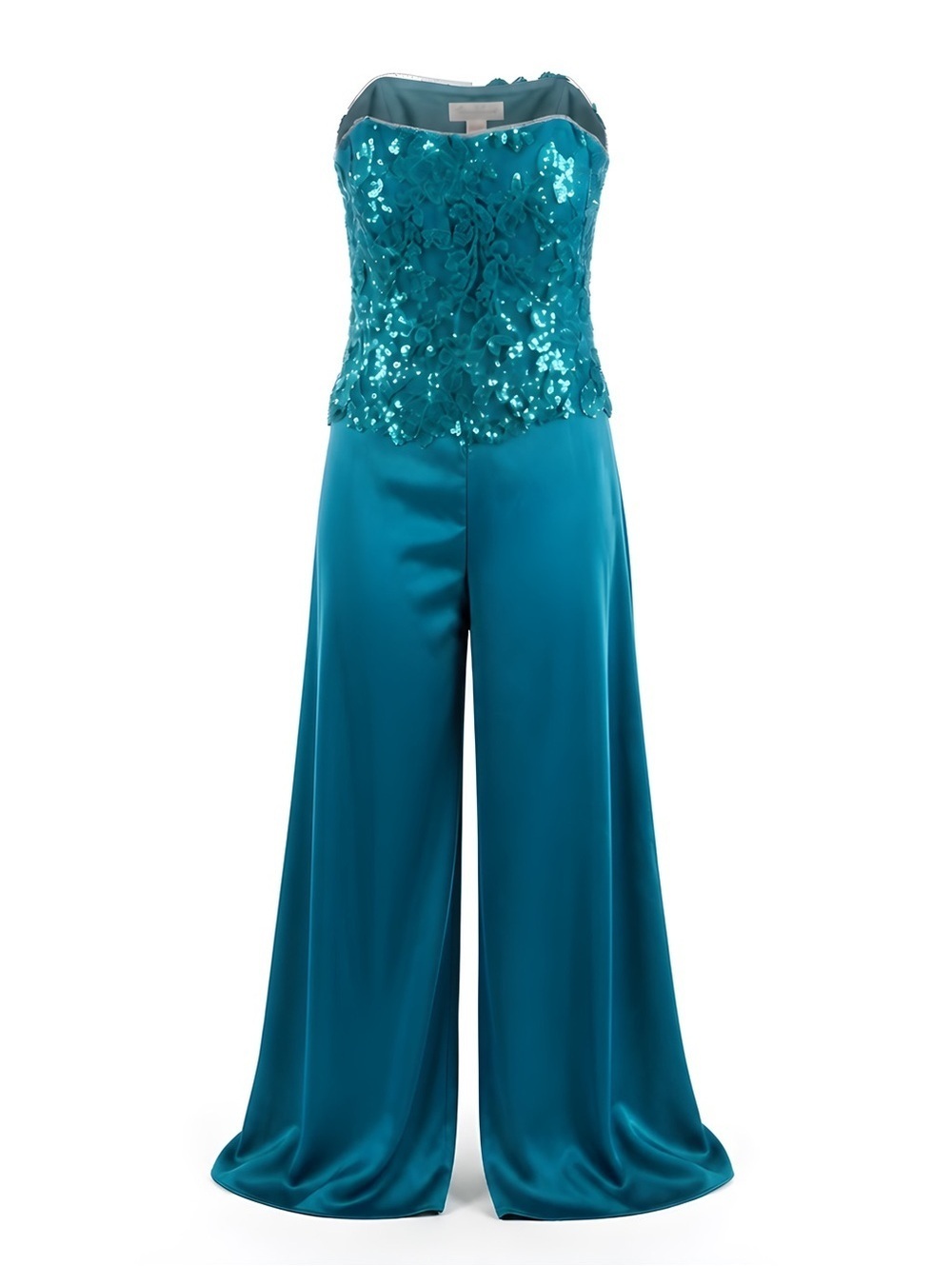 Mother of the Bride /Groom Clearance Sale - Jade Couture Teal Satin Jumpsuit
